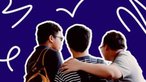 alunos captados se abraçando